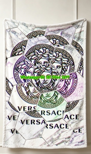 Pastel Rainbow Versace Glitch Medalla Print Throw Blanket IMG_1388